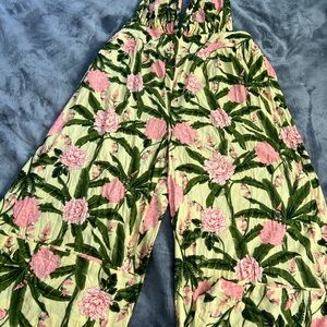 Aguabendita x Target Floral Tropical Print Open Back Jumpsuit Sz XXL Multicolor